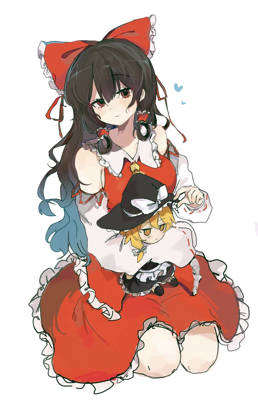 hakurei reimu and kirisame marisa (touhou) drawn by sira-iu
