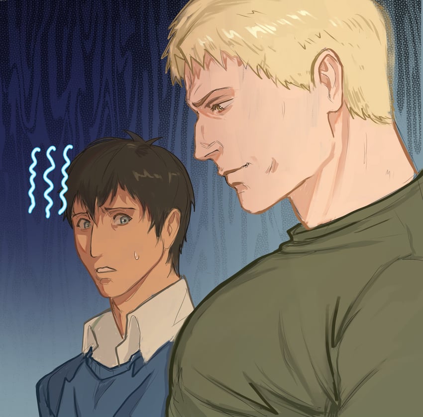 reiner braun and bertolt hoover (shingeki no kyojin) drawn by nekochanloh