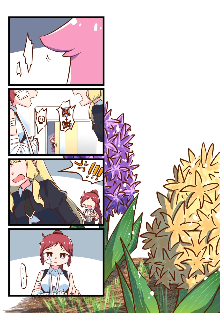 tachihara sayu, kuramata yukiyo, and takegoshi chihana (assault lily) drawn by teisuu