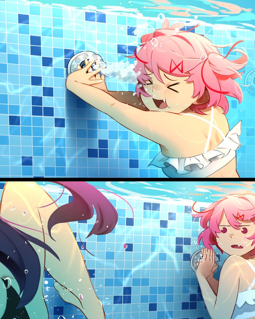 natsuki and yuri (doki doki literature club) drawn by khyle.