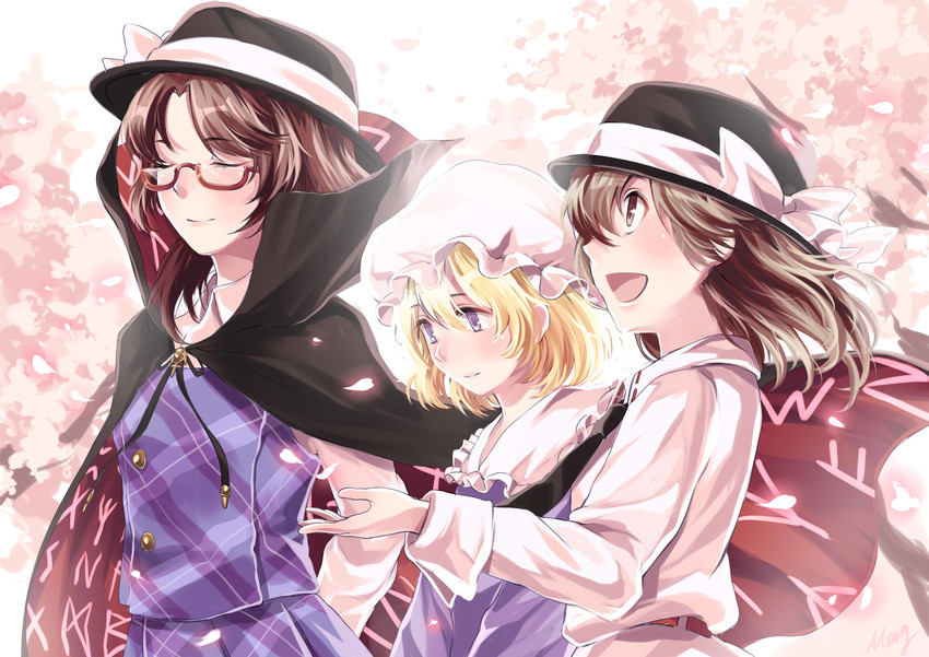 usami renko, maribel hearn, and usami sumireko (touhou) drawn by etm_(ahong)