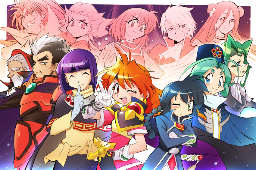 lina inverse, xelloss, hellmaster phibrizzo, chaos dragon garv, sherra, and 7 more (slayers) drawn by fai_(fai-storage)