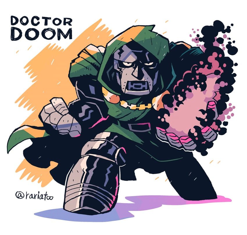 doctor doom (marvel and 3 more) drawn by rariatto_(ganguri)