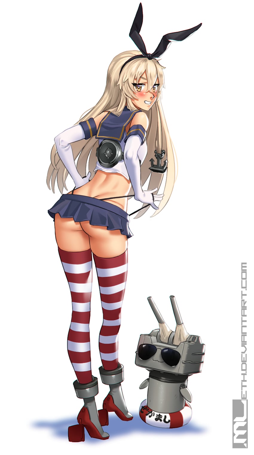 shimakaze and rensouhou-chan (kantai collection) drawn by mleth