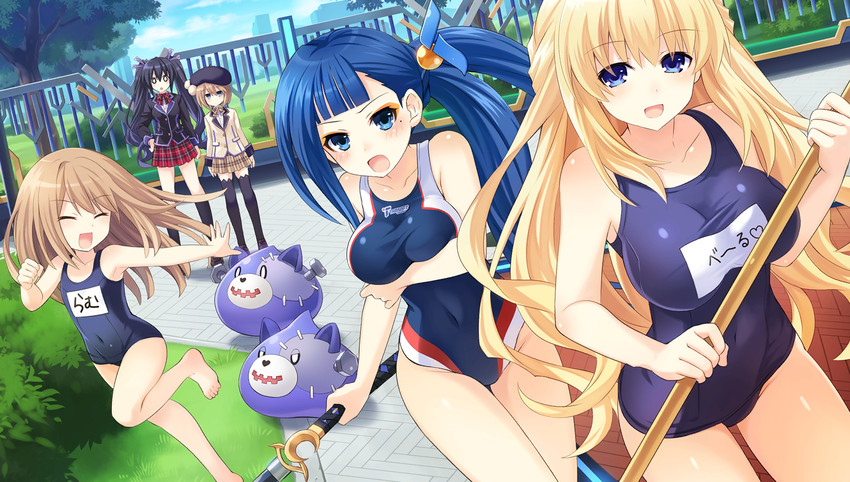 noire, blanc, vert, ram, dogoo, and 1 more (neptune and 1 more) drawn by tsunako