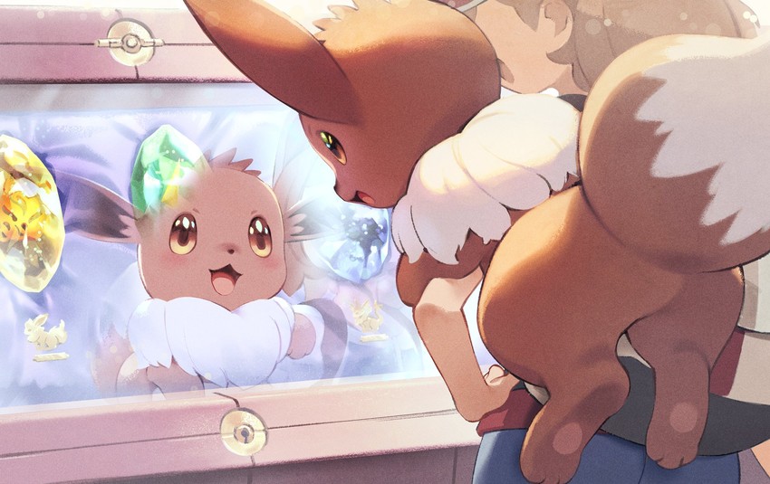 eevee and elaine (pokemon and 1 more) drawn by blanco026