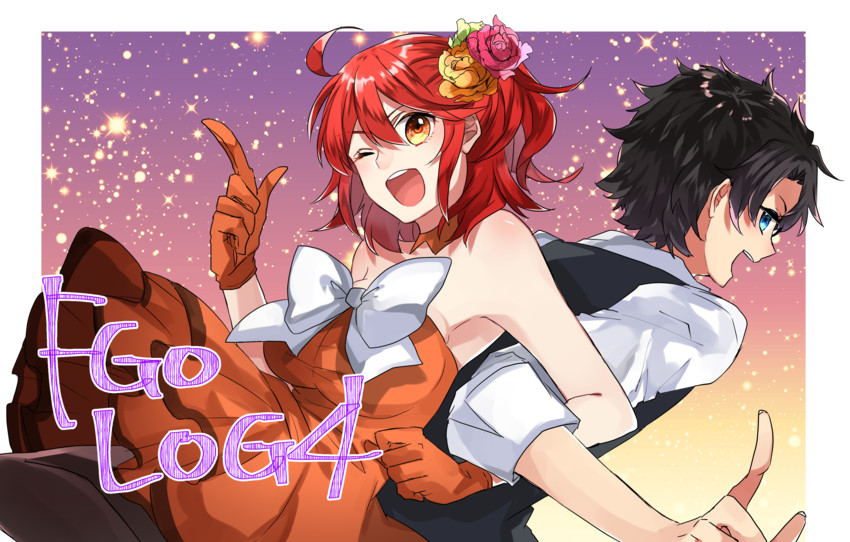 fujimaru ritsuka (fate and 1 more) drawn by kyouna