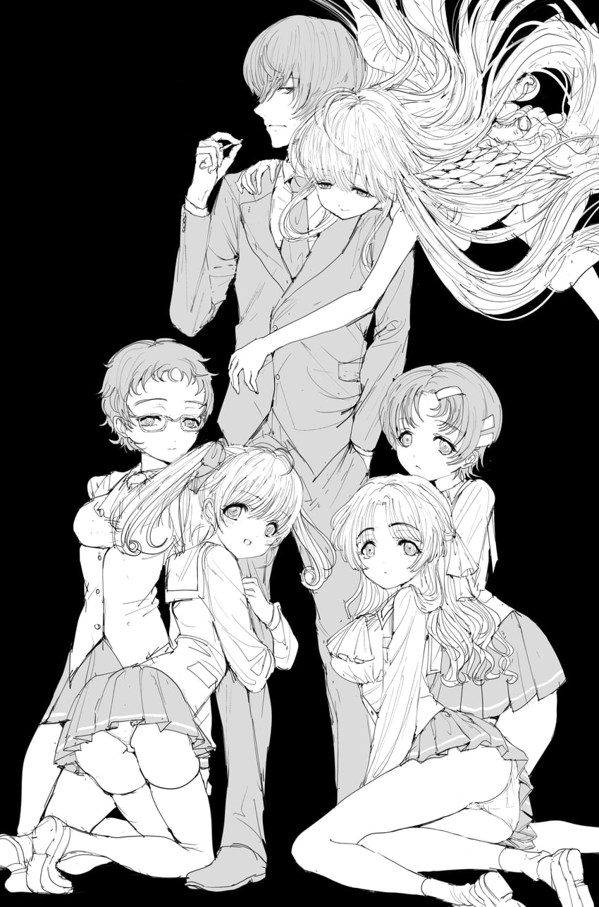 sugamo mutsuki, hitomi hirosuke, ueno koyori, tamachi mahiru, takada nozomi, and 1 more (sayonara wo oshiete) drawn by nonolee4242564