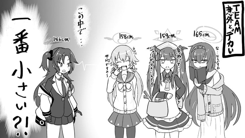 yuuka, ui, hifumi, and fuuka (blue archive) drawn by bunsan