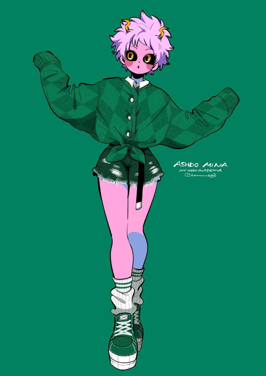 ashido mina (boku no hero academia) drawn by anna_(aannnaa3)