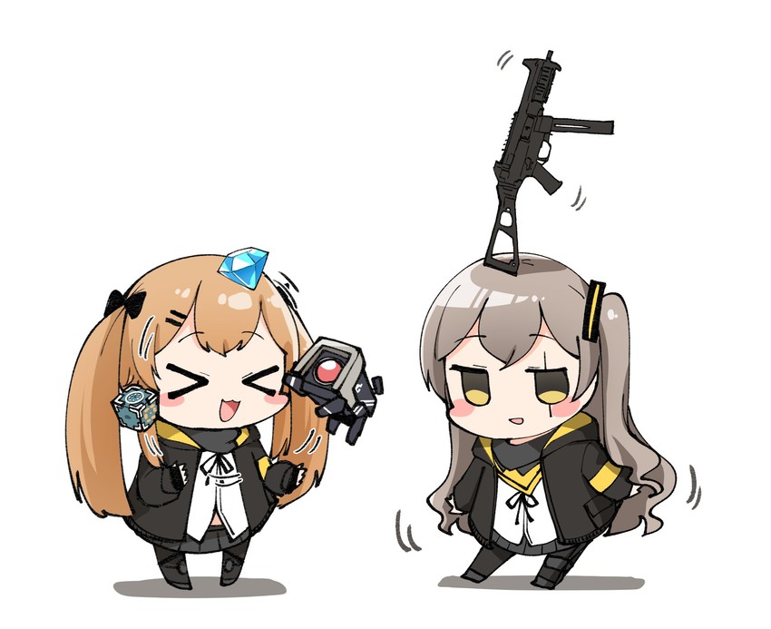 ump45, ump9, and dinergate (girls' frontline) drawn by junsuina_fujunbutsu