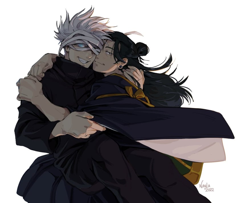 gojou satoru and getou suguru (jujutsu kaisen) drawn by lemoneto