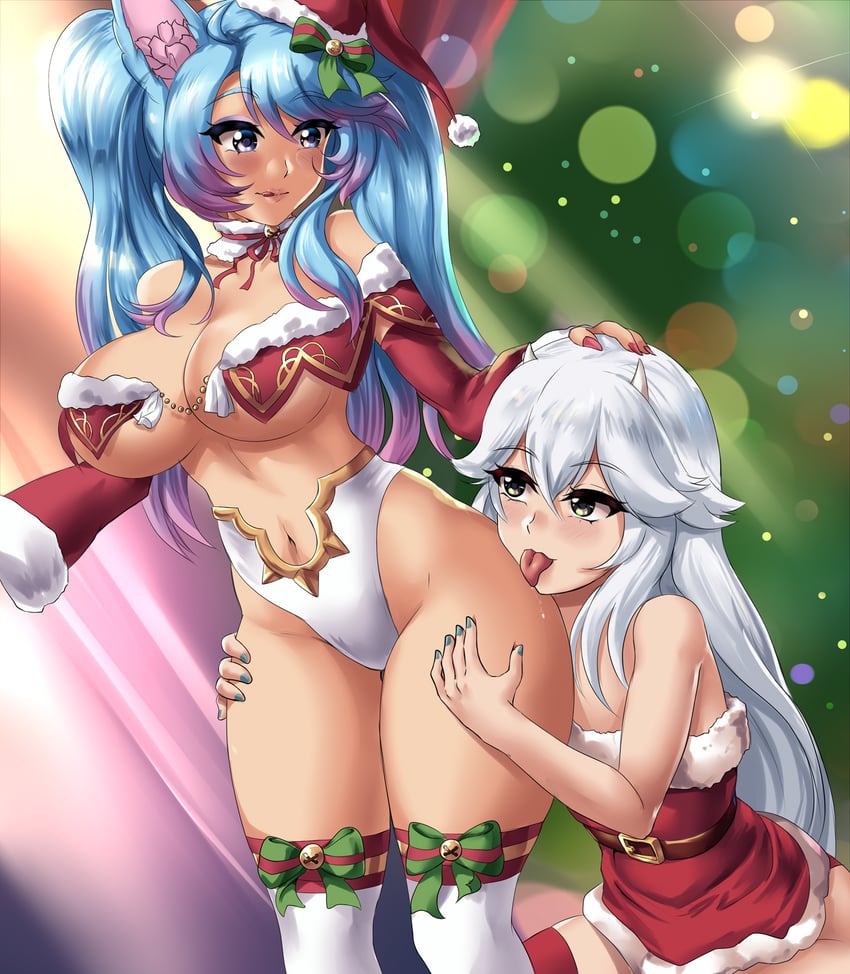 silvervale and vei (vshojo) drawn by leonart