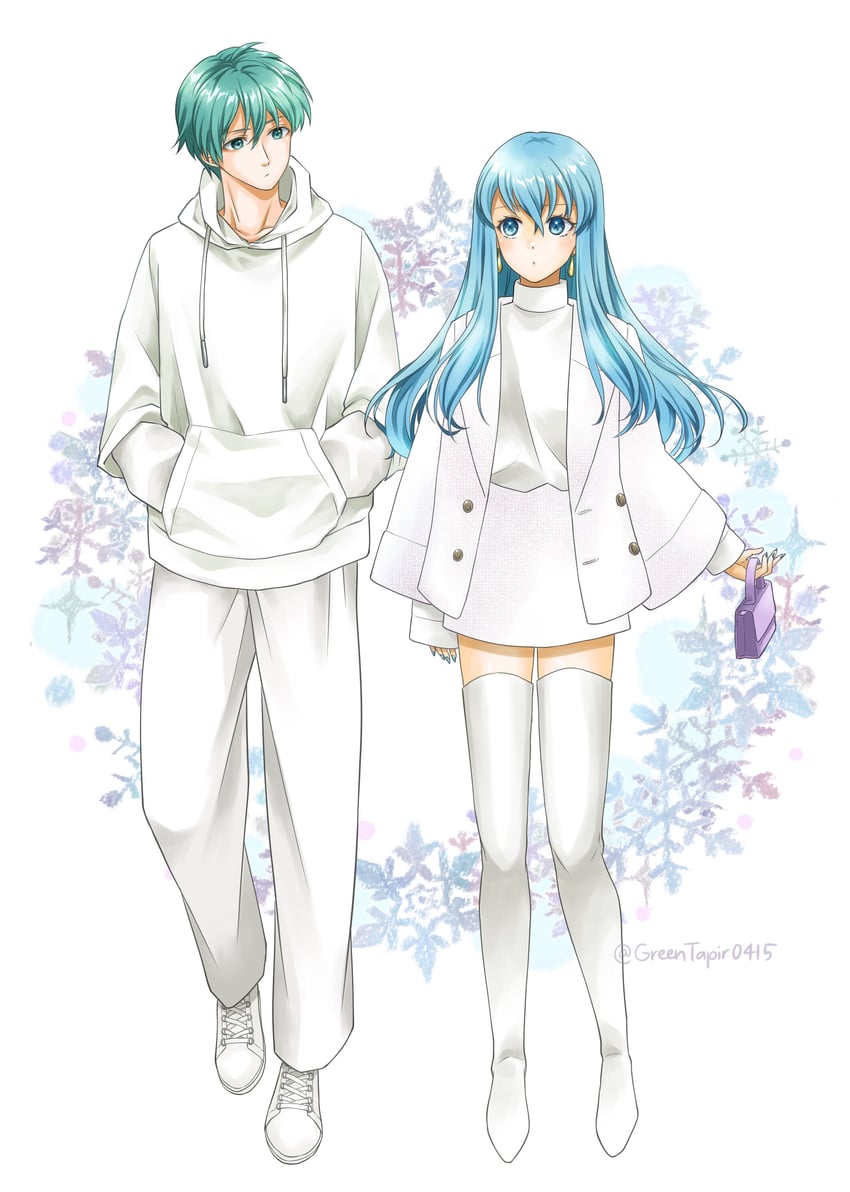 eirika and ephraim (fire emblem and 1 more) drawn by midori_no_baku
