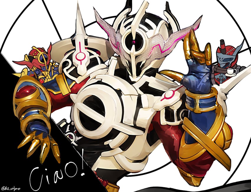 kamen rider evol, evolto, evol blackhole, and blood stalk (kamen rider and 1 more) drawn by ni_celery_pk