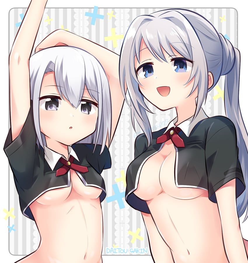 yakumo mitama and izumi kanagi (mahou shoujo madoka magica and 1 more) drawn by momo_tomato