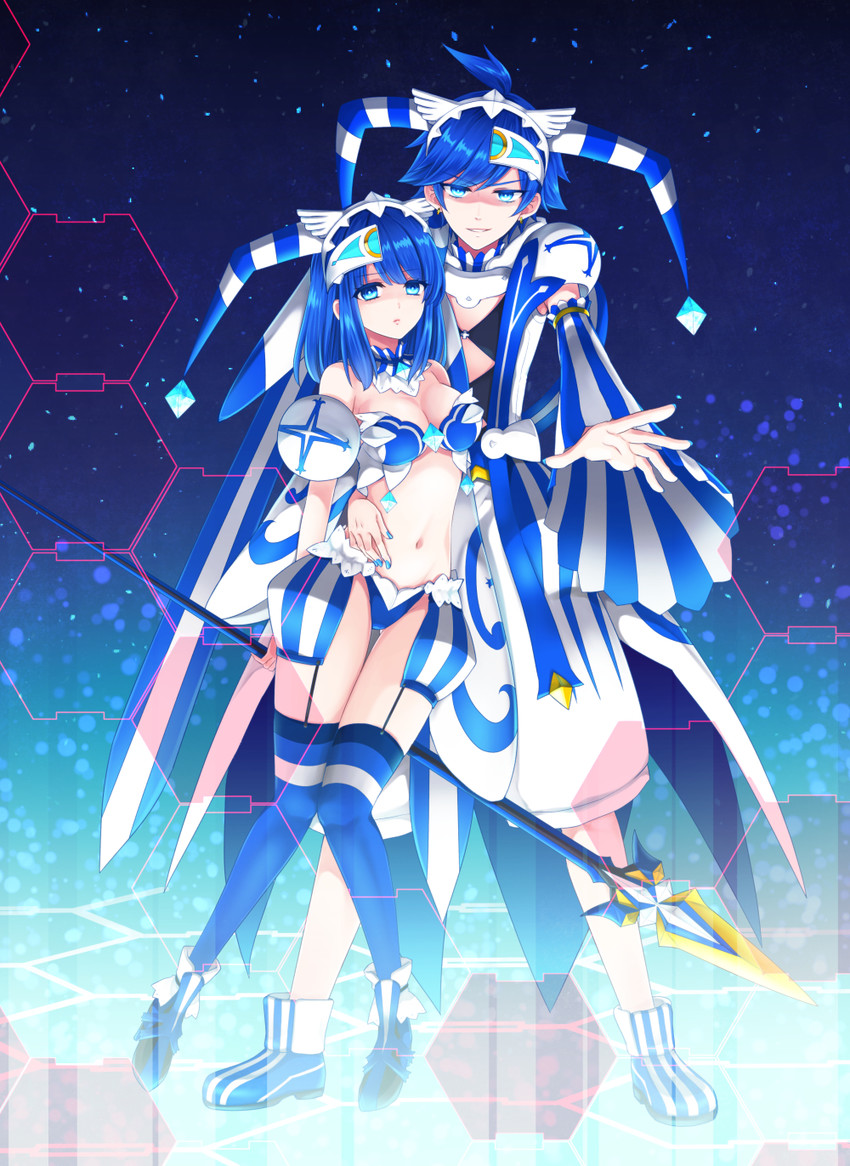 ao no rupika and ao no repika (bemani and 2 more) drawn by stardrop