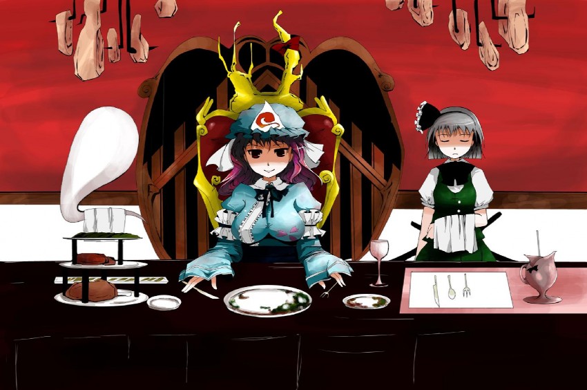 konpaku youmu and saigyouji yuyuko (touhou and 3 more) drawn by arano_oki