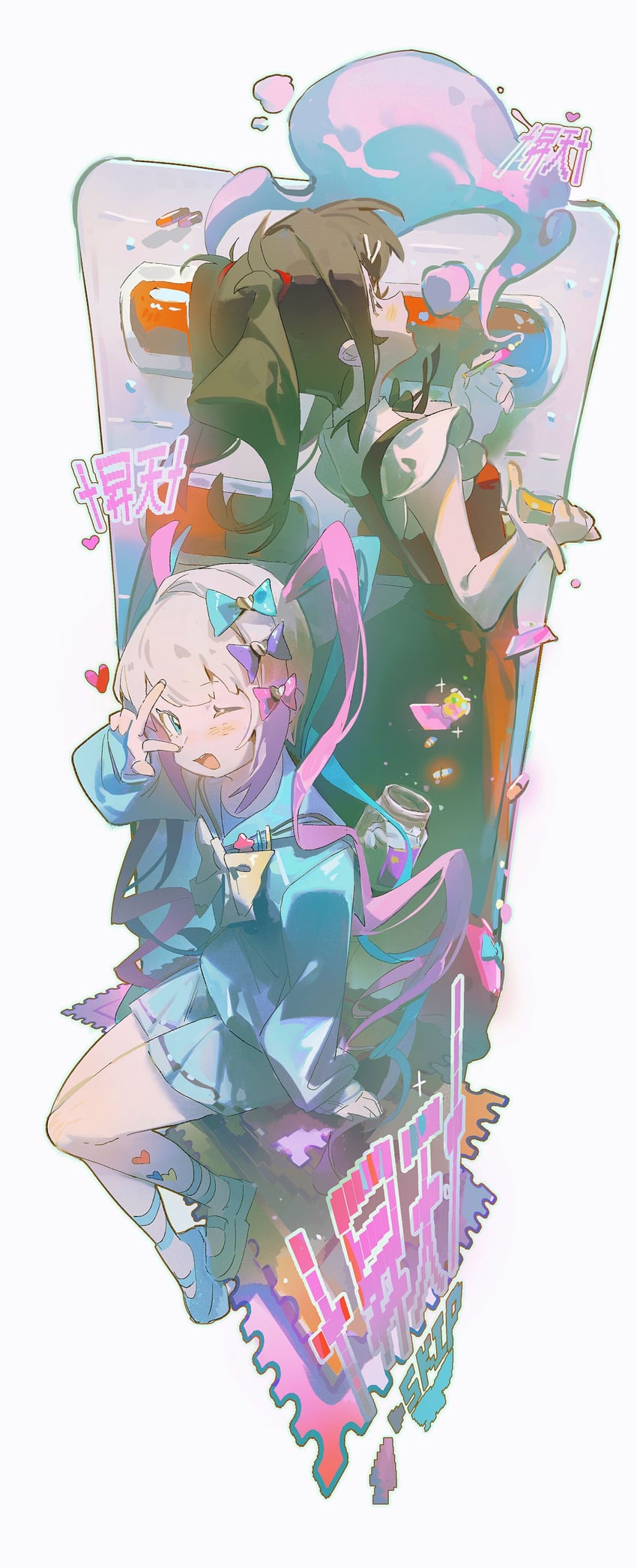 chouzetsusaikawa tenshi-chan and ame-chan (needy girl overdose) drawn by sanyang003