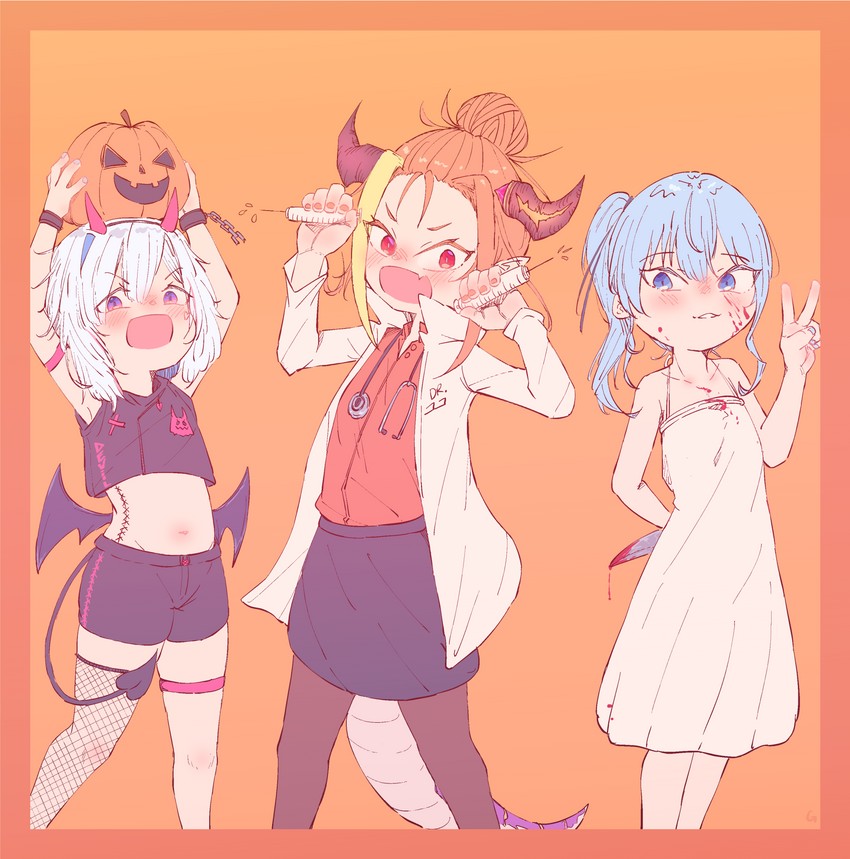 hoshimachi suisei, amane kanata, and kiryu coco (hololive) drawn by ginzuchi