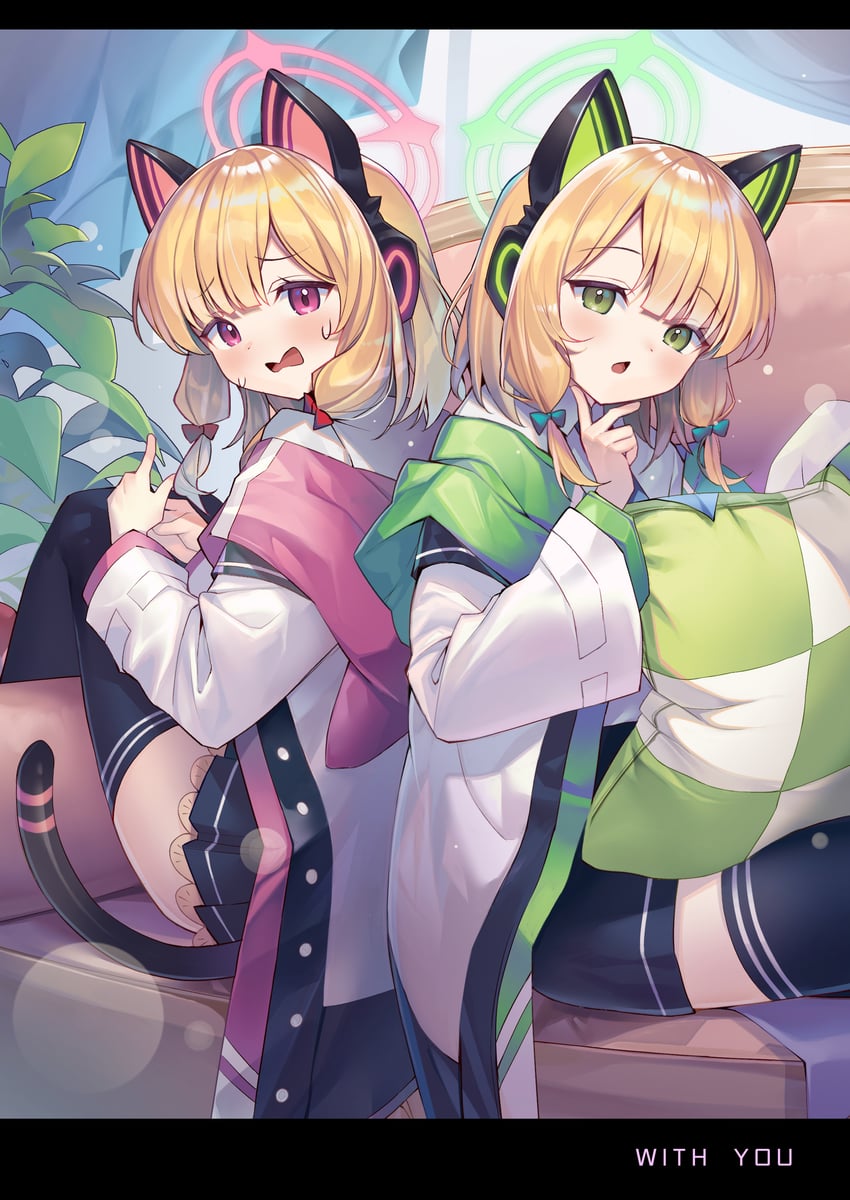 momoi and midori (blue archive) drawn by muo_(muojjang_0929)