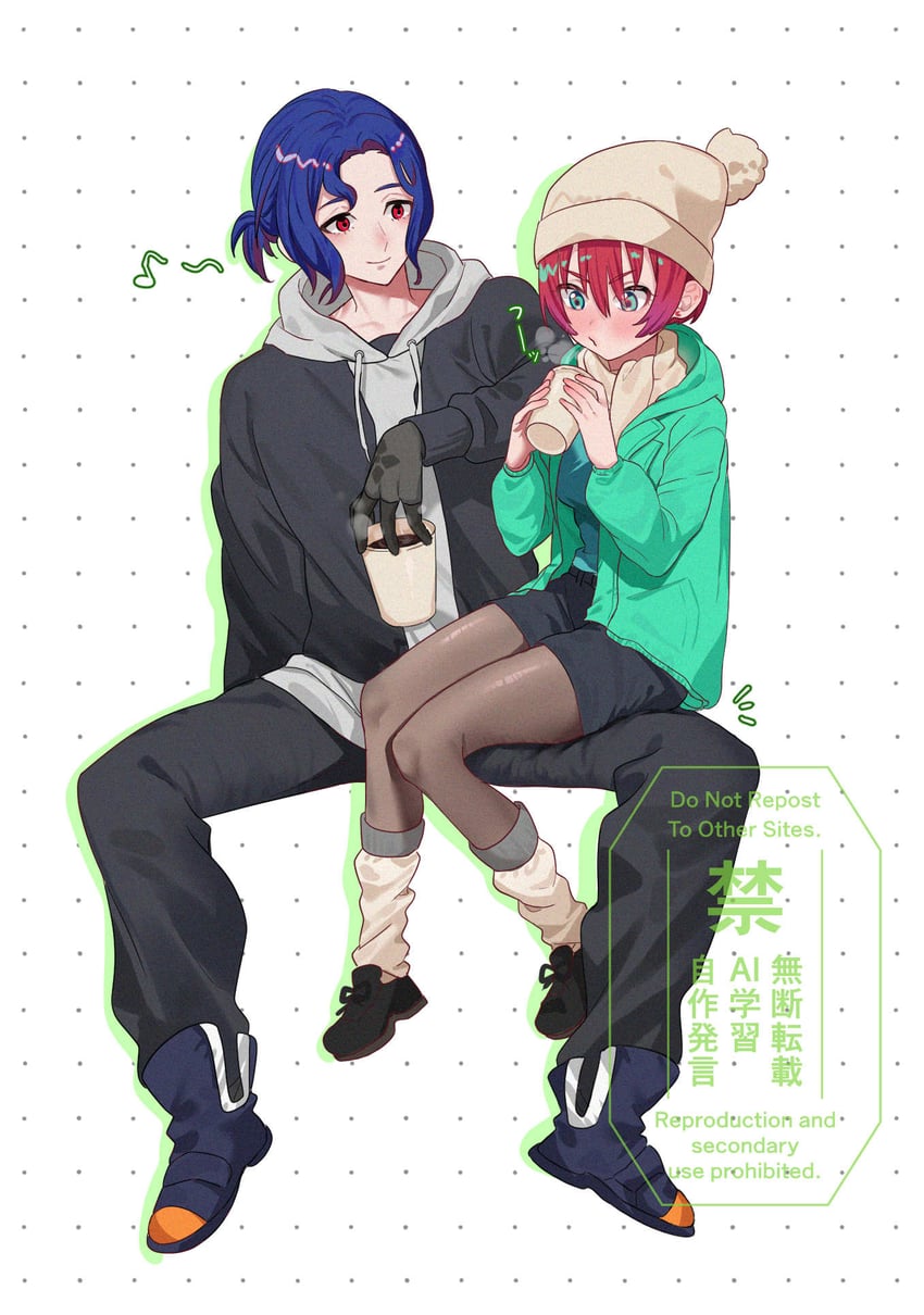 amate yuzuriha and shuji ito (gundam and 1 more) drawn by satsuki_(popopomama_52)