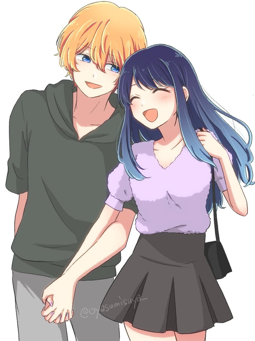 hoshino aquamarine and kurokawa akane (oshi no ko) drawn by oyasumisuya