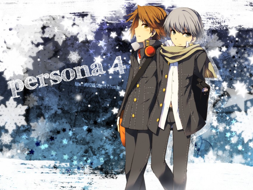narukami yu and hanamura yousuke (persona and 1 more) drawn by kamiyoshi_rika