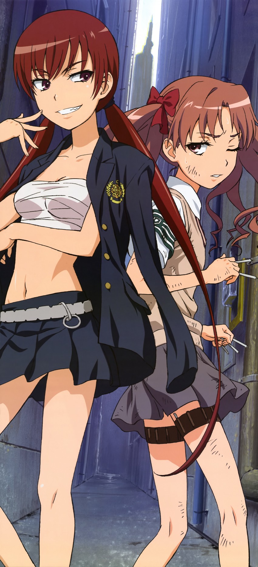 shirai kuroko and musujime awaki (toaru majutsu no index and 2 more) drawn by tamura_kazuhiko
