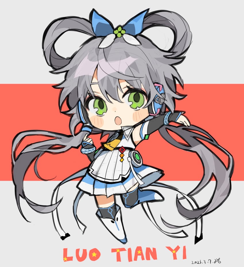 luo tianyi and luo tianyi v4 (vocaloid and 1 more) drawn by ofgwr