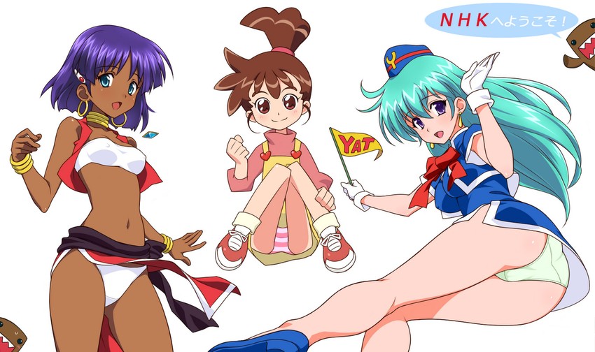 nadia la arwall, domo-kun, tenjouin katsura, and haruno kasumi (fushigi no umi no nadia and 4 more) drawn by itoji