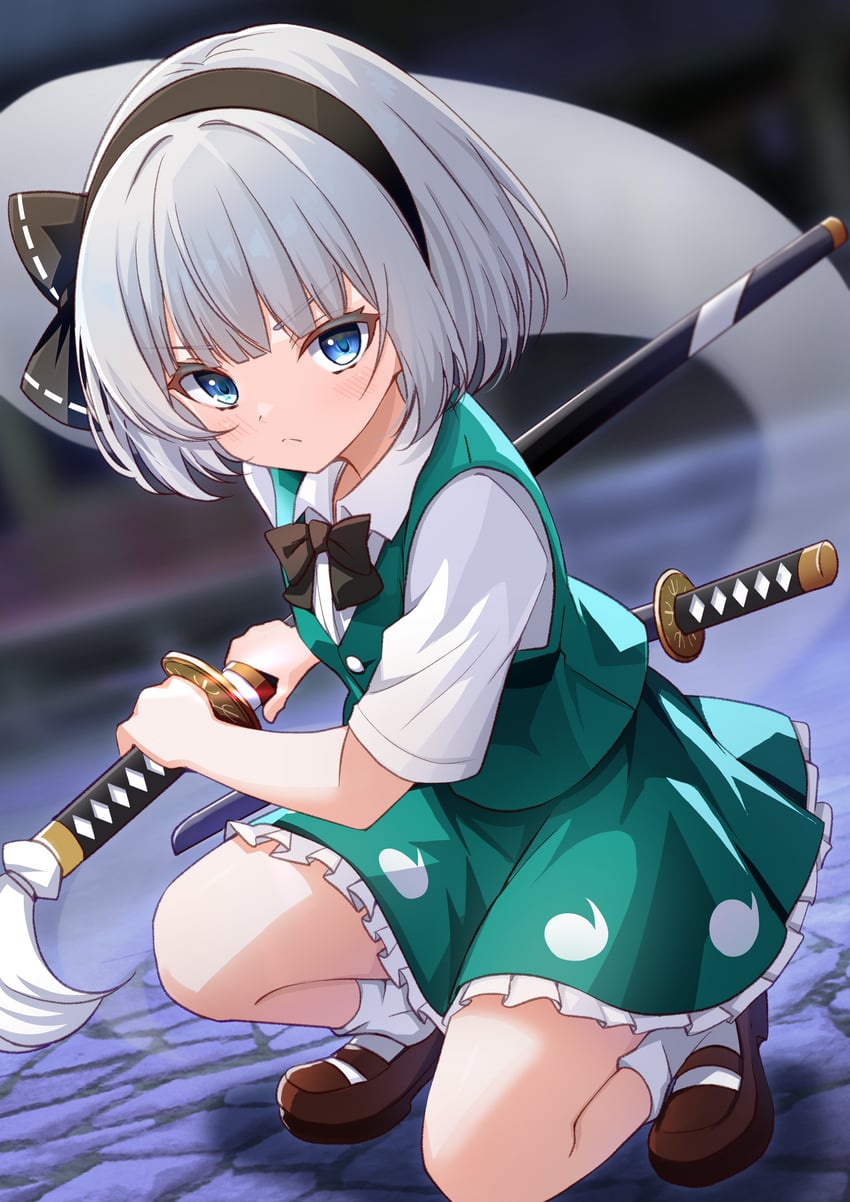 konpaku youmu (touhou) drawn by toketa-sekai