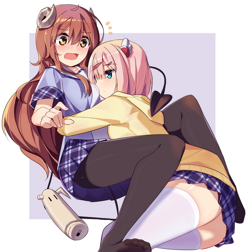 yoshida yuuko, chiyoda momo, and lilith (machikado mazoku) drawn by ddt_(darktrident)