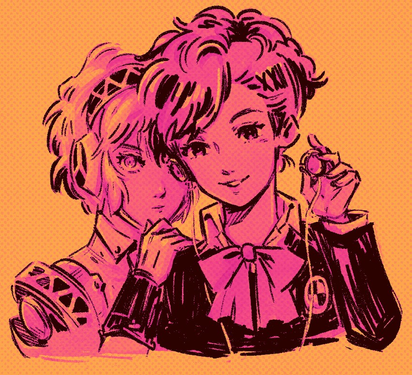 aigis and shiomi kotone (persona and 2 more) drawn by morehandclaps