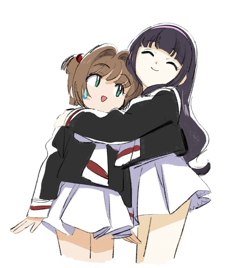 kinomoto sakura and daidouji tomoyo (cardcaptor sakura) drawn by nnn-ollll