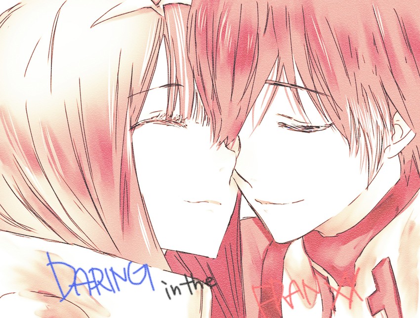 zero two and hiro (darling in the franxx) drawn by naruse_(kmk648)