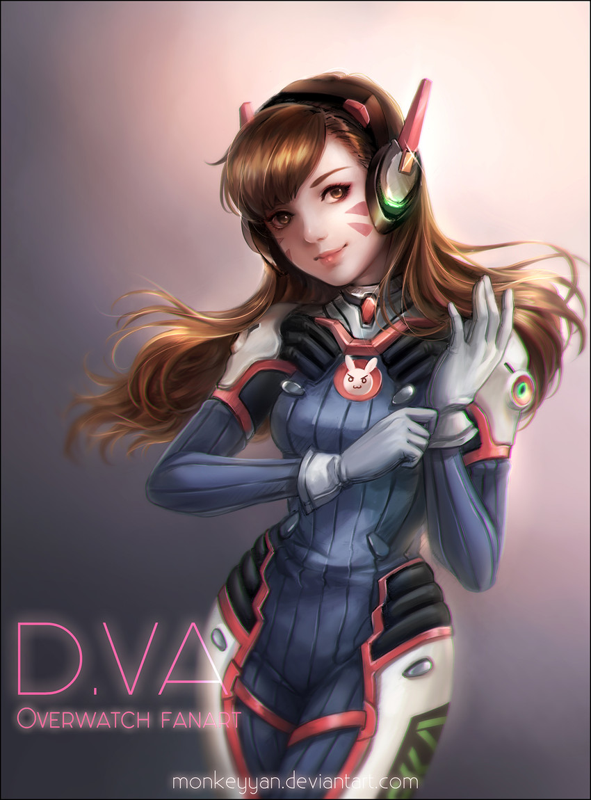 d.va (overwatch and 1 more) drawn by monkeyyan