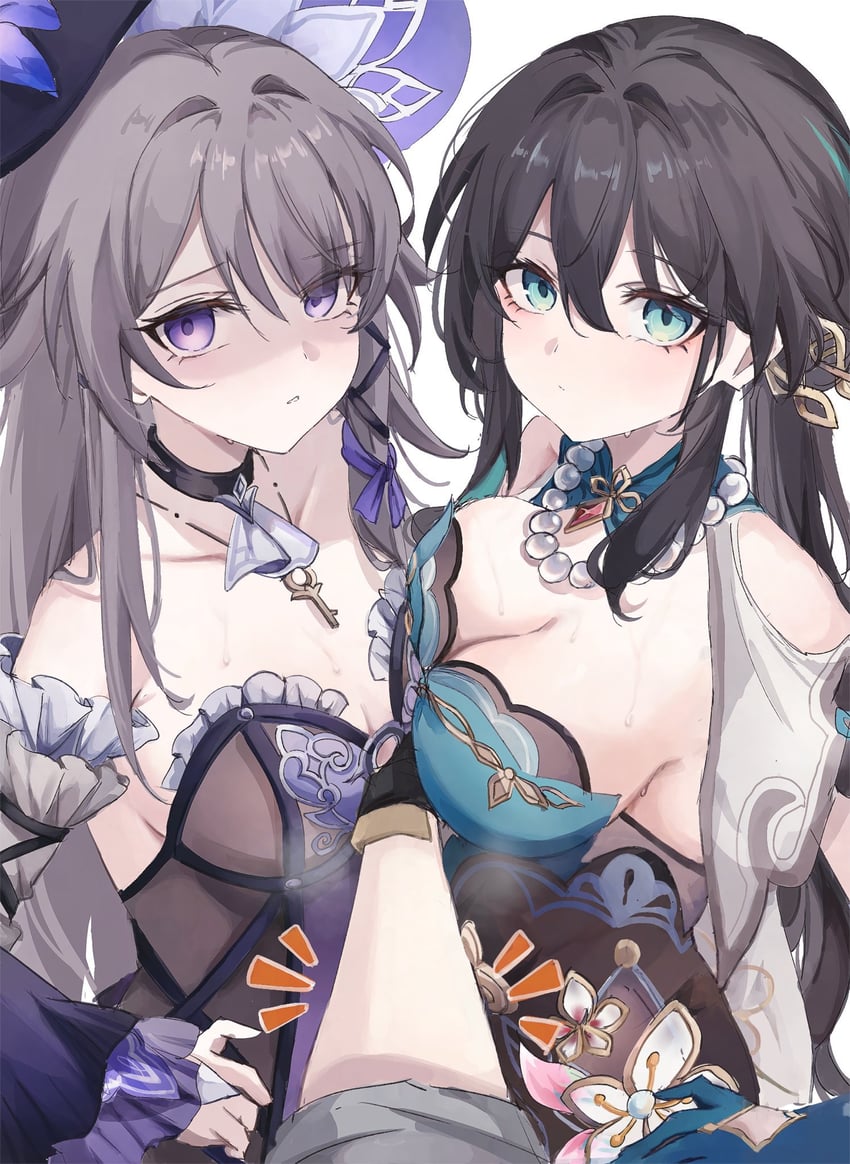 trailblazer, stelle, herta, the herta, and ruan mei (honkai and 1 more) drawn by pe_eee00