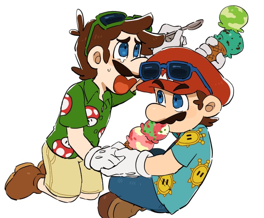 mario and luigi (mario and 4 more) drawn by mimimi_(mimimim9999)