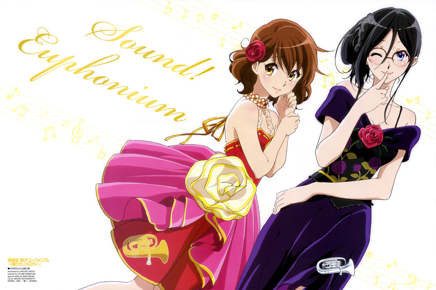 oumae kumiko and tanaka asuka (hibike! euphonium) drawn by ikeda_shouko