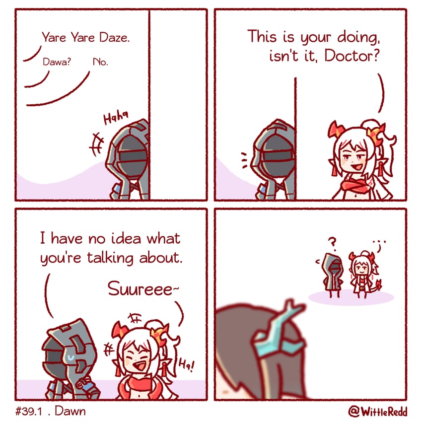 doctor, dusk, and nian (arknights) drawn by wittle_red