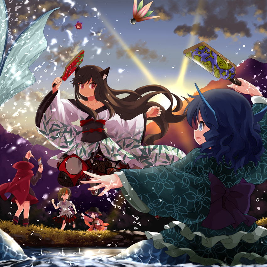 imaizumi kagerou, sekibanki, kijin seija, sukuna shinmyoumaru, and wakasagihime (touhou) drawn by ruu_(tksymkw)