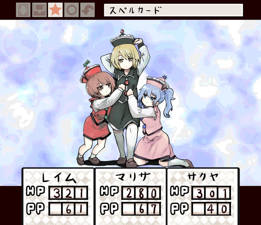 lunasa prismriver, lyrica prismriver, and merlin prismriver (touhou and 2 more) drawn by ginnkei