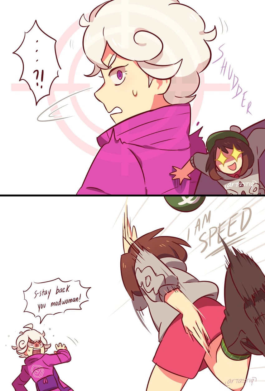 gloria and bede (pokemon and 1 more) drawn by artastiq