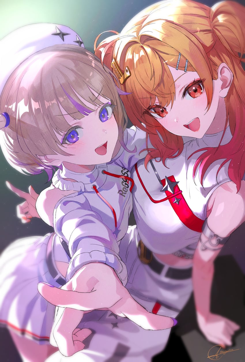 ichijou ririka and todoroki hajime (hololive and 1 more) drawn by asagon007