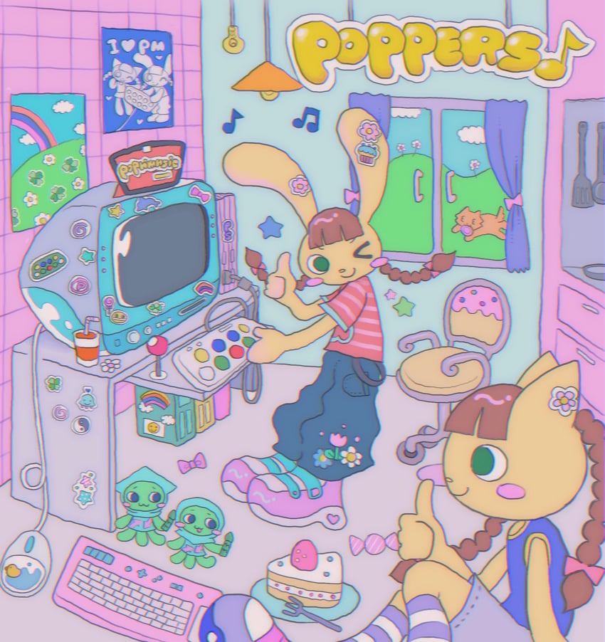 mimi and nyami (bemani and 1 more) drawn by r_m_c_3