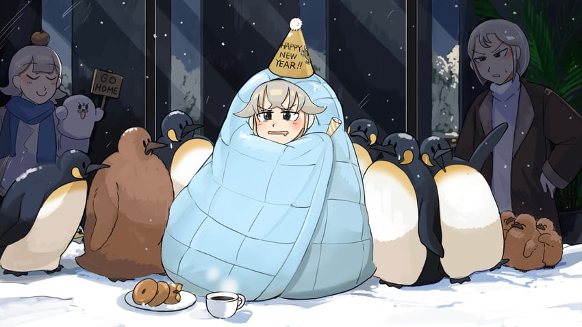 penguin keeper, seal keeper, and polar bear keeper (zookeepers) drawn by diva_(hyxpk)