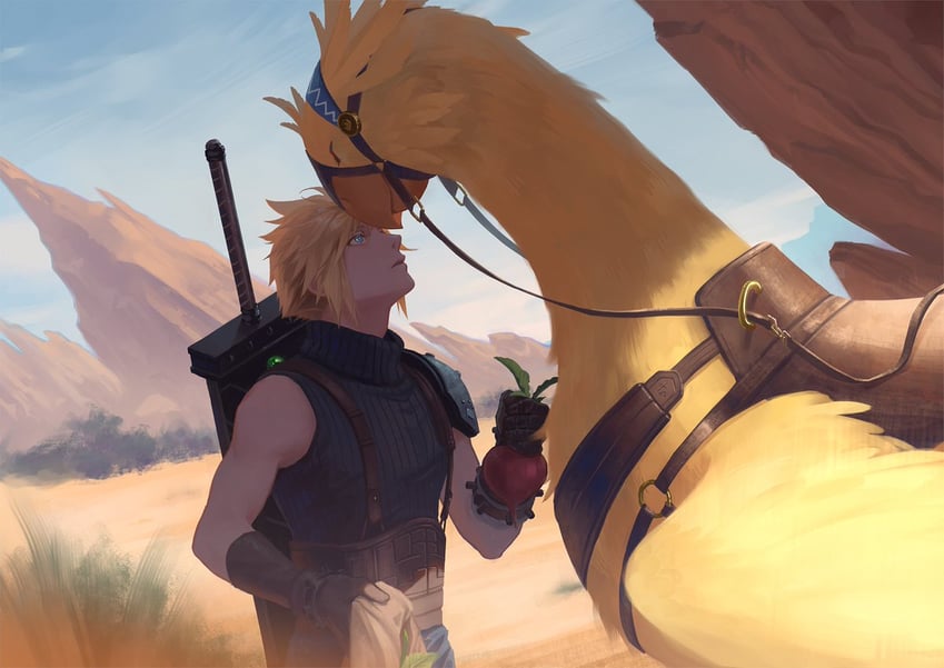 cloud strife (final fantasy and 2 more) drawn by ho_fan
