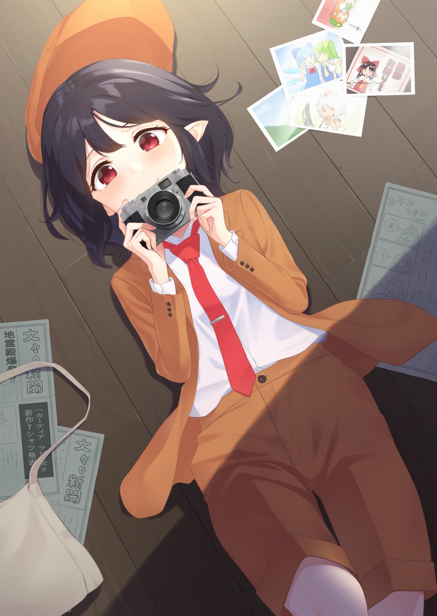 hakurei reimu, cirno, shameimaru aya, hong meiling, inubashiri momiji, and 2 more (touhou) drawn by kanpa_(campagne_9)
