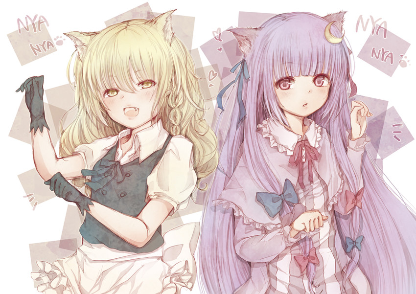 kirisame marisa and patchouli knowledge (touhou) drawn by fuji-shiki